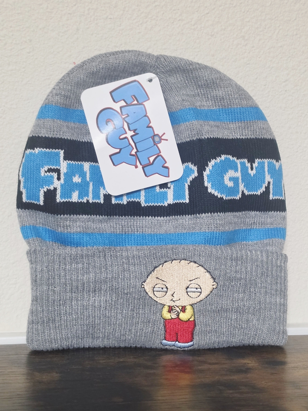 Family Guy Stewie Griffin Family Guy Cuffed Beanie Gray & Blue New With Tags